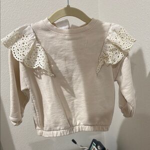 Zara Cream Ruffle Sleeve Kids Top